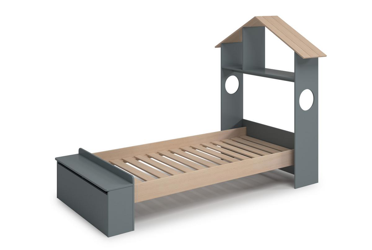 KINDERBETT Odessa Grün 216.5/128.5/153 cm - Grün, Holz (90/190cm) - Calicosy