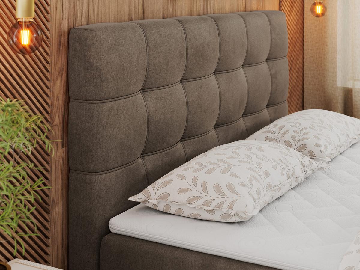 BOXBETT ERNI 160/200 - Braun Velvet - H4 - Braun, Holz/Textil (160/200cm) - MKS