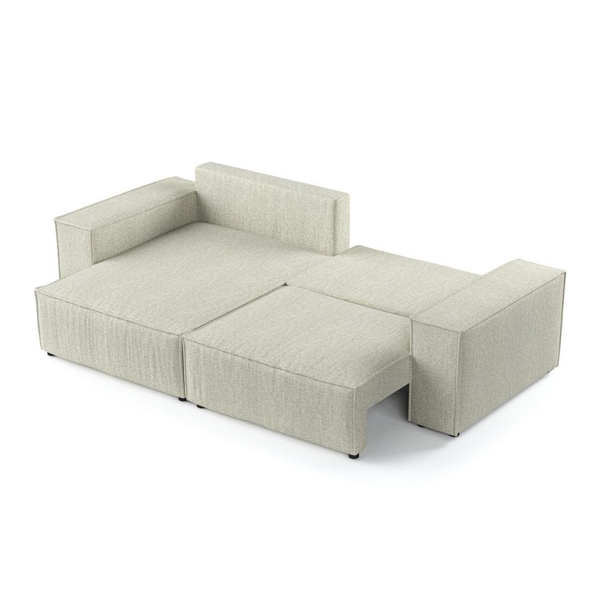 ECKSOFA SENSO mit Schlaffunktion Beige im City Stoff - Beige/Schwarz, Holz/Holzwerkstoff (255/148cm) - AltaBeds
