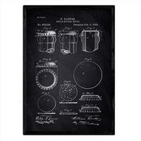 POSTER Patent Vorrichtung Verschlossene Flasche A3 Rahmenlos - Schwarz, Papier (29.7/5/42cm) - Nacnic