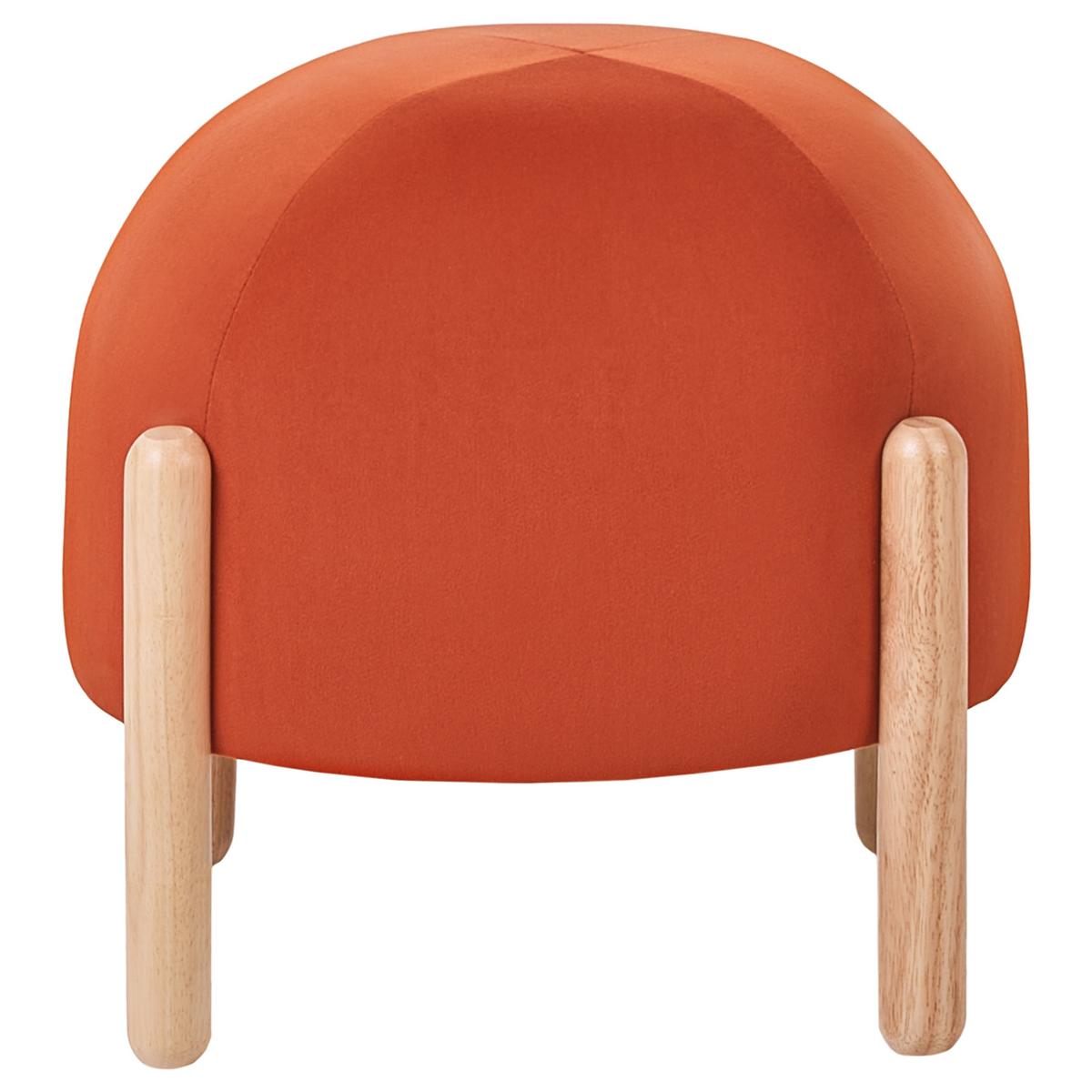 HOCKER Samtstoff Orange Helen - Hellbraun, Textil (40/38/40cm) - Beliani