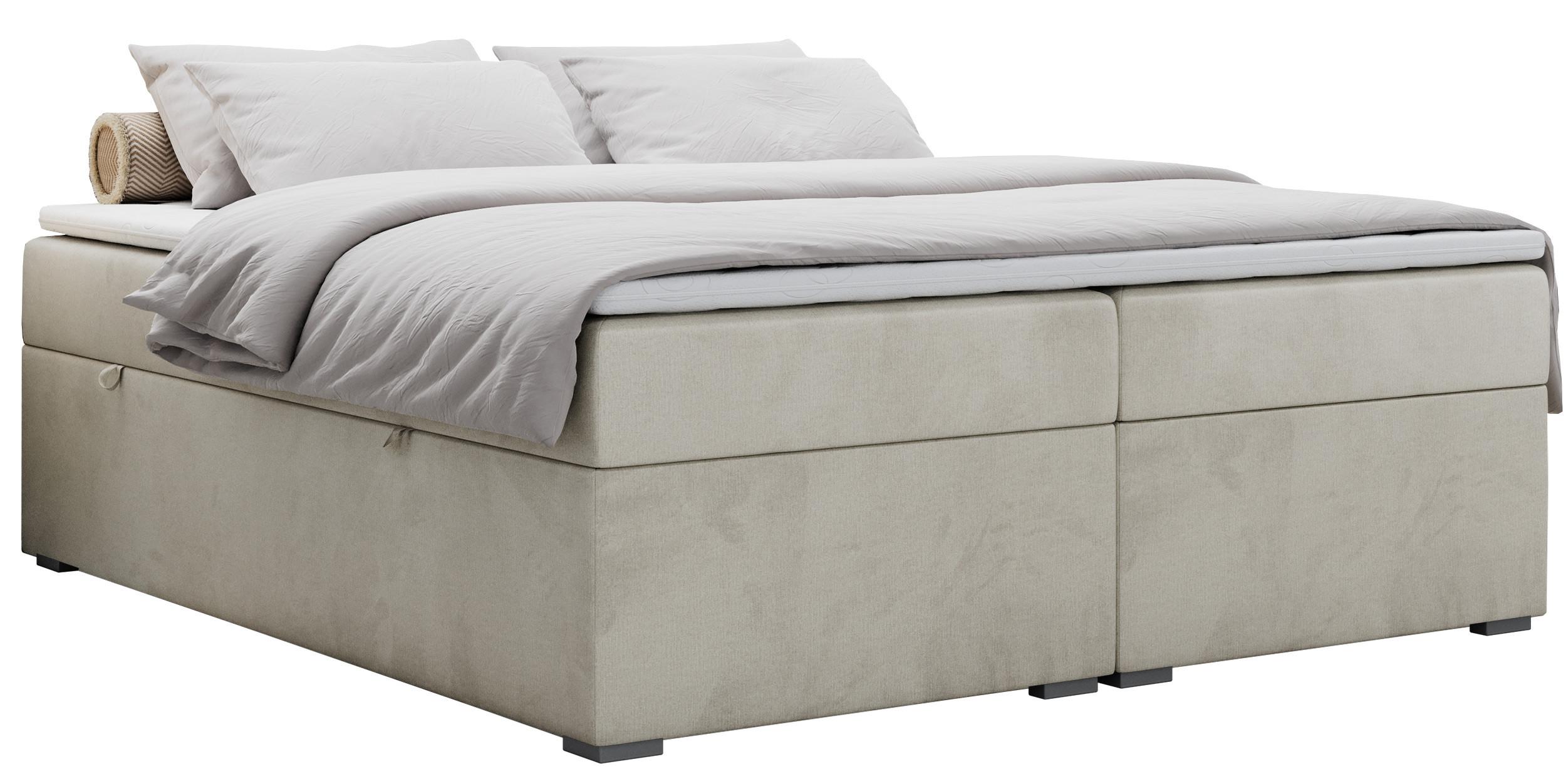 BOXBETT BESS 200/200 Beige Velvet - H3 - Beige, Holz/Textil (200/200cm) - MKS