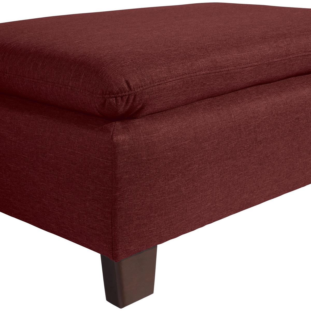 POLSTERHOCKER Kaylil Flachgewebe rot - Rot, Kunststoff (90/43/60cm) - 58aufmkessel