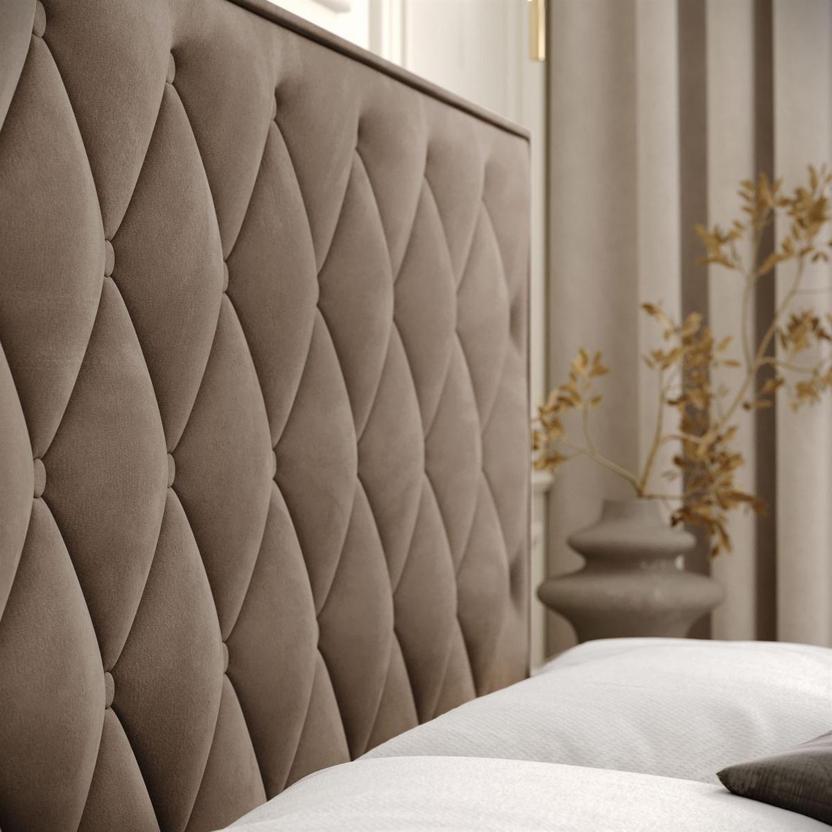 BOXSPRINGBETT INEZ mit Bettkasten mit Topper 160x200 cm Royal Velvet 176 - Beige, Textil - Lookway