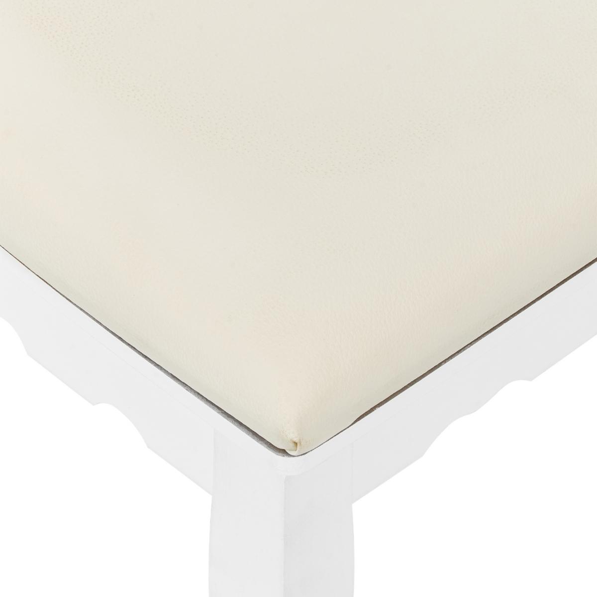SCHMINKTISCH mit Spiegel und Hocker Weiß Diva - Weiß, Holzwerkstoff (75/144/40cm) - Beliani