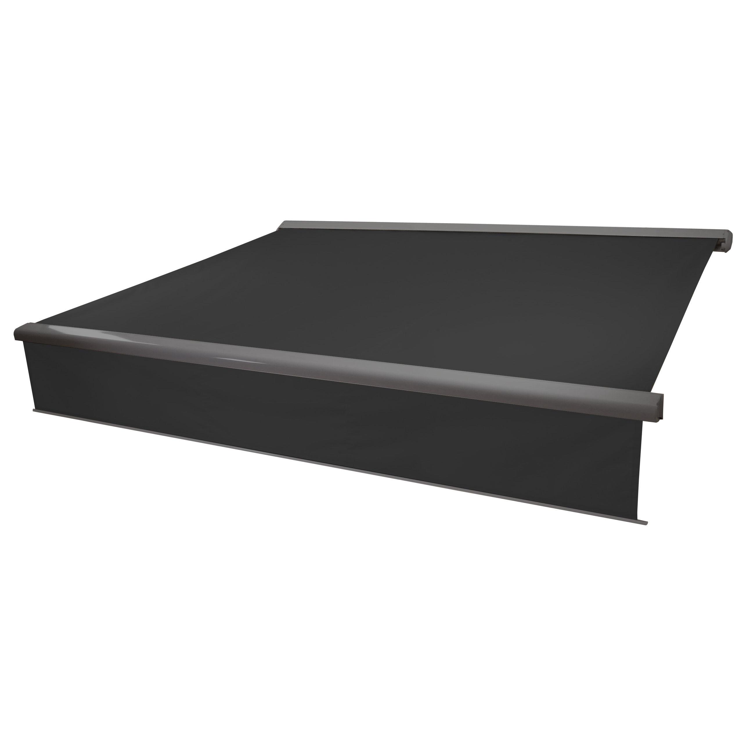 KASSETTEN-MARKISE VOLANT AUSFAHRBAR Anthrazit, Grau - Anthrazit/Grau, Textil (400/15/300cm) - MCW
