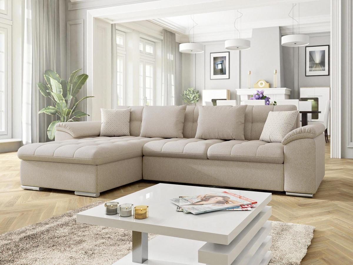 ECKSOFA Diana, Seite: Links - Perlmutt, Holz/Textil (280/160cm) - MIRJAN24