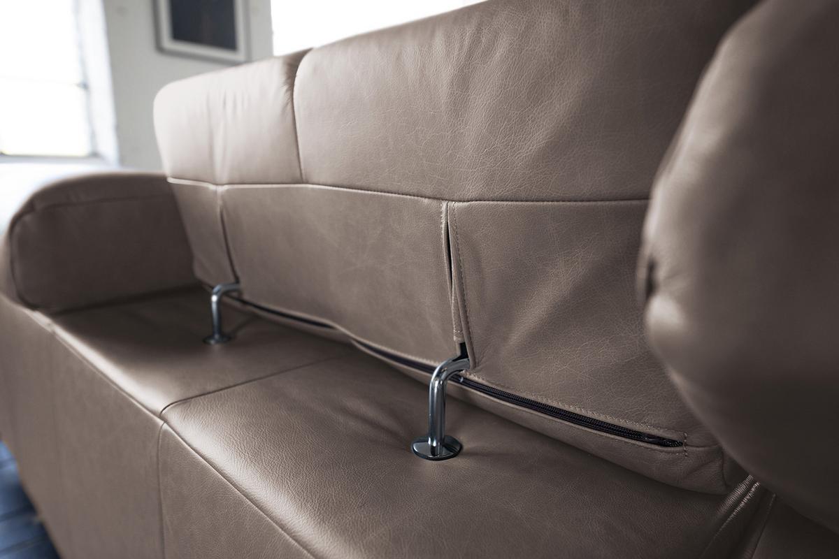 ECKSOFA NELSON Dunkelbraun Leder Relaxfunktion - Dunkelbraun/Schwarz, Leder/Metall (321/216cm) - KAWOLA