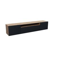 LOWBOARD MIVO 200/41/40 cm, Hängender TV-Schrank Eiche Artisan - Schwarz/Eiche Artisan, Holzwerkstoff (200/41/40cm) - MASSENO