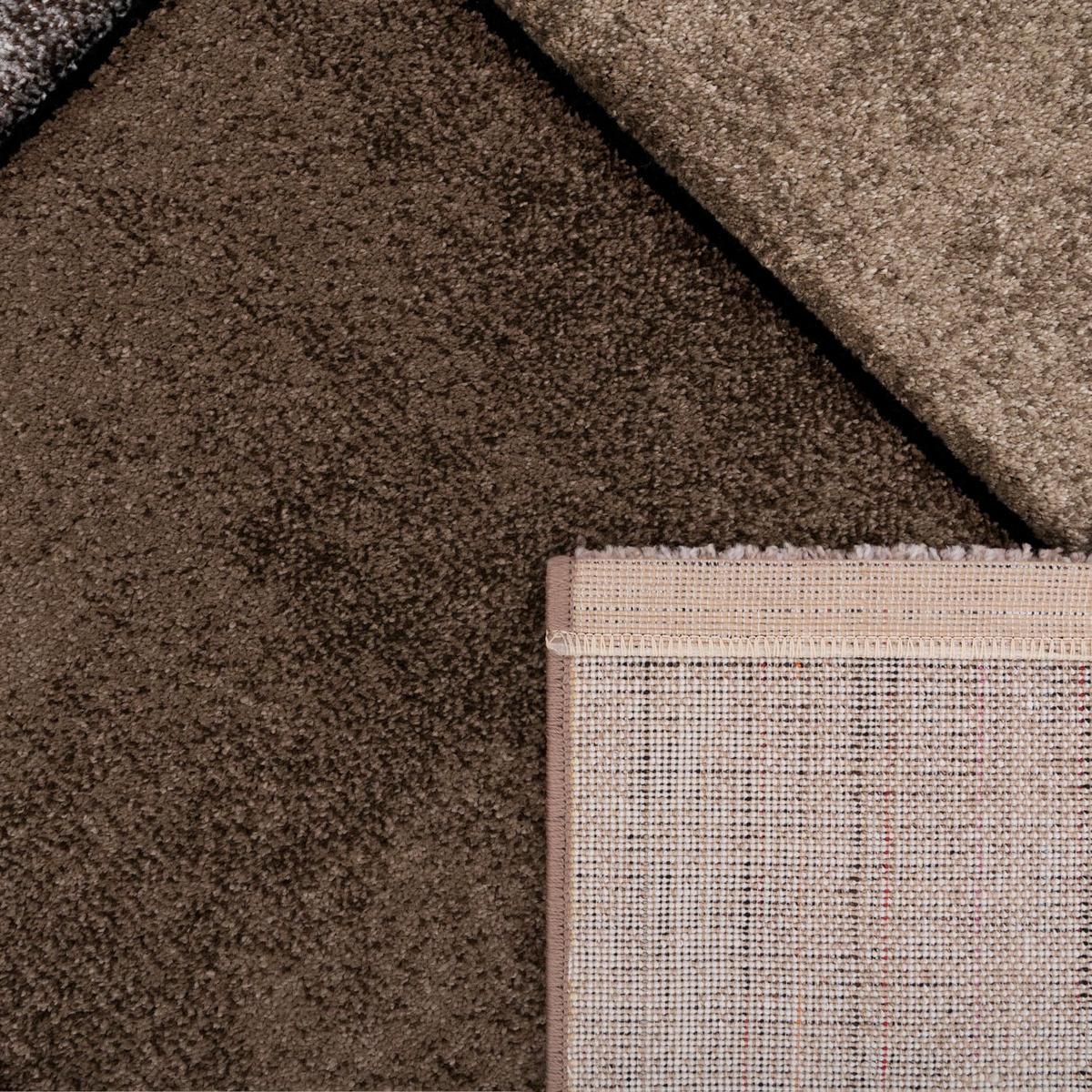KURZFLORTEPPICH, geometrisch, Florhöhe 13 mm, Braun, 120 x 170 cm - Braun, Textil (170/120cm) - KADIMA DESIGN