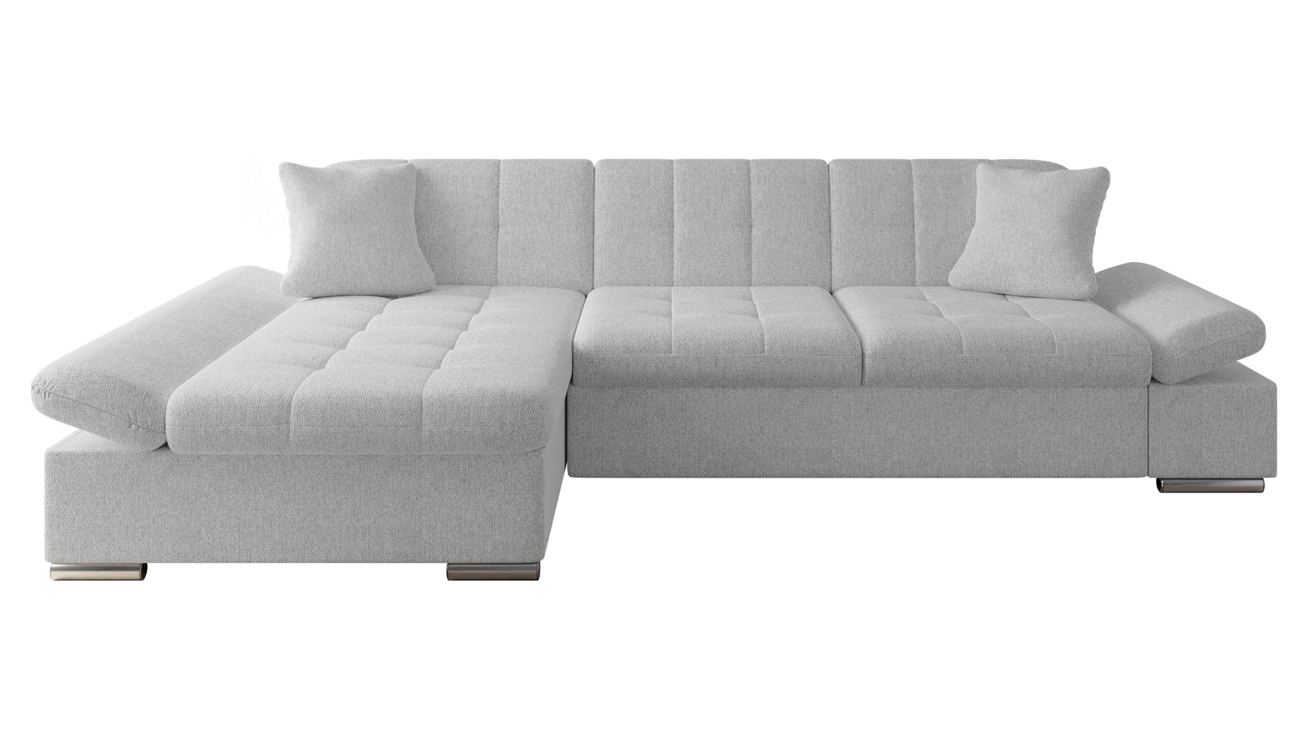 ECKSOFA Montana, Seite: Links - Edelstahlfarben, Holz/Textil (278/161cm) - MIRJAN24