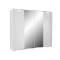 DREHTÜRENSCHRANK QUINN 255/219/65 cm 2-türig mit Spiegel Weiß - Weiß, Holzwerkstoff (255/219/65cm) - MASSENO