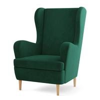 SESSEL VOGERA Ohrensessel Polstersessel, Grün - Eichefarben/Grün, Holzwerkstoff (78/103/85cm) - MASSENO