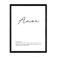 POSTER Wortkunst Liebe Nordisch A4 Schwarzer Rahmen - Schwarz, Papier (29.7/5/21cm) - Nacnic