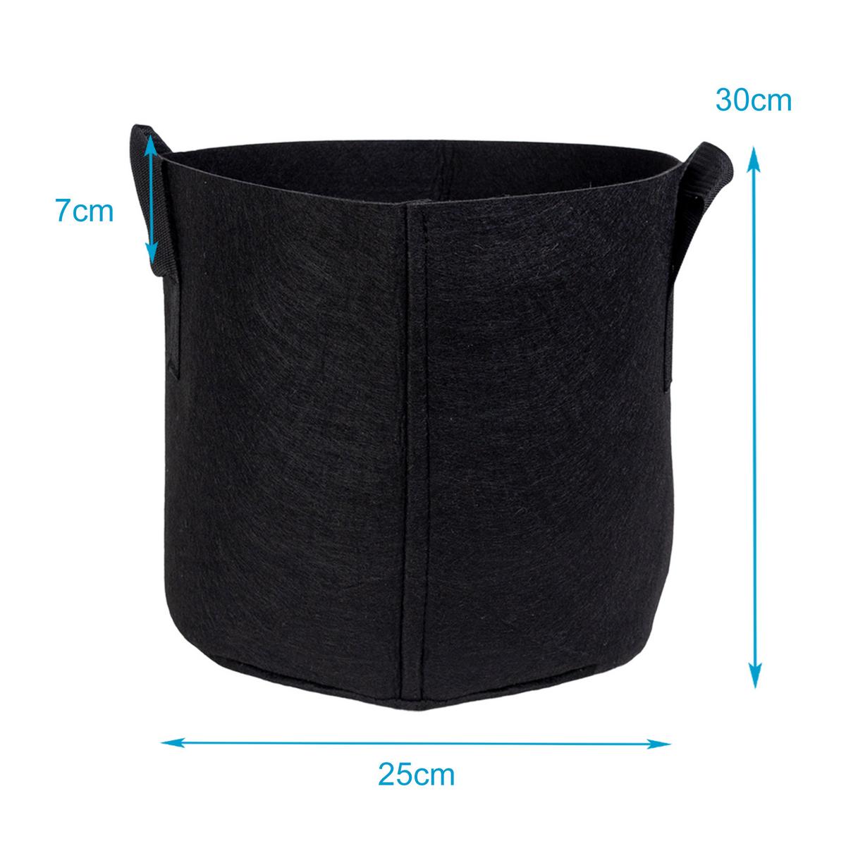 PFLANZSACK Vliesstoff 30/25 cm (2-tlg. Set) - Schwarz, Textil (25cm) - Intirilife