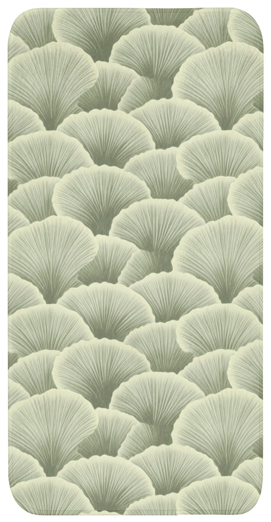 BADEMATTE Fächer - Blatt - Grün Badteppich 60x120 cm - Pastellgrün, Textil (60/120cm) - OnlyWow