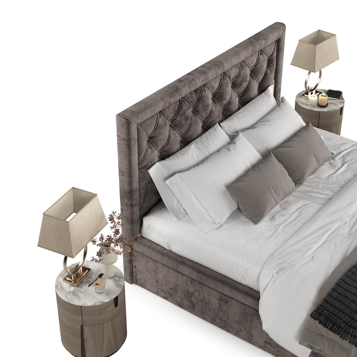 POLSTERBETT Nicobar mit Stauraum 140/200 cm Braun im Lotta Stoff - Schwarz/Braun, Holz/Holzwerkstoff (140/200cm) - AltaBeds