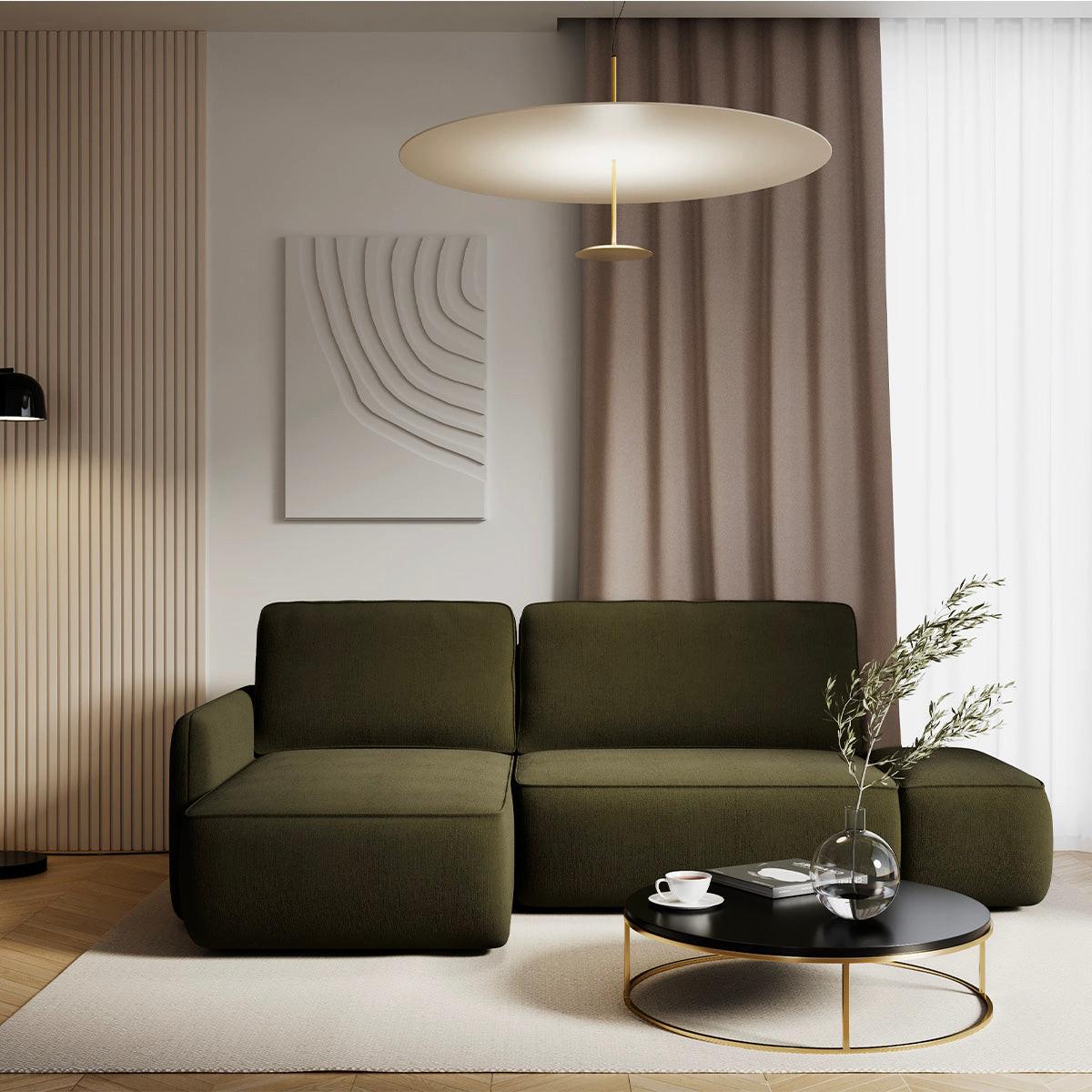 ECKSOFA Alessio 3 Sitzplätze Grün - Grün, Holz (229/148cm) - Petits-meubles