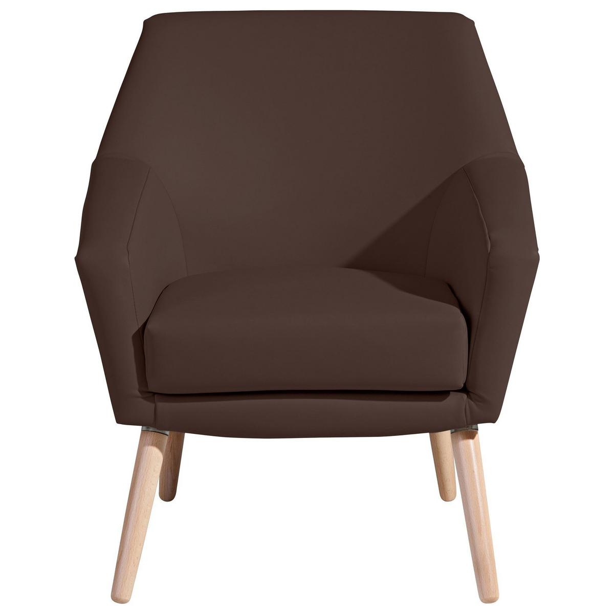 SESSEL Kachka Bezug Kunstleder Buche natur / braun - Braun, Kunststoff (71/81/67cm) - 58aufmkessel