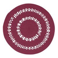 TEPPICH geflochten rund mit Häkel-Muster 70 cm - Weinrot, Textil (70/70cm) - Homescapes