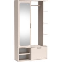 GARDEROBE Mela mit Spiegel, Sitzbank & Kleiderstange – 100/189/33 cm – Kaschmir - Kaschmir/Beige, Holzwerkstoff/Metall (100/189.4/33cm) - WFL GROUP