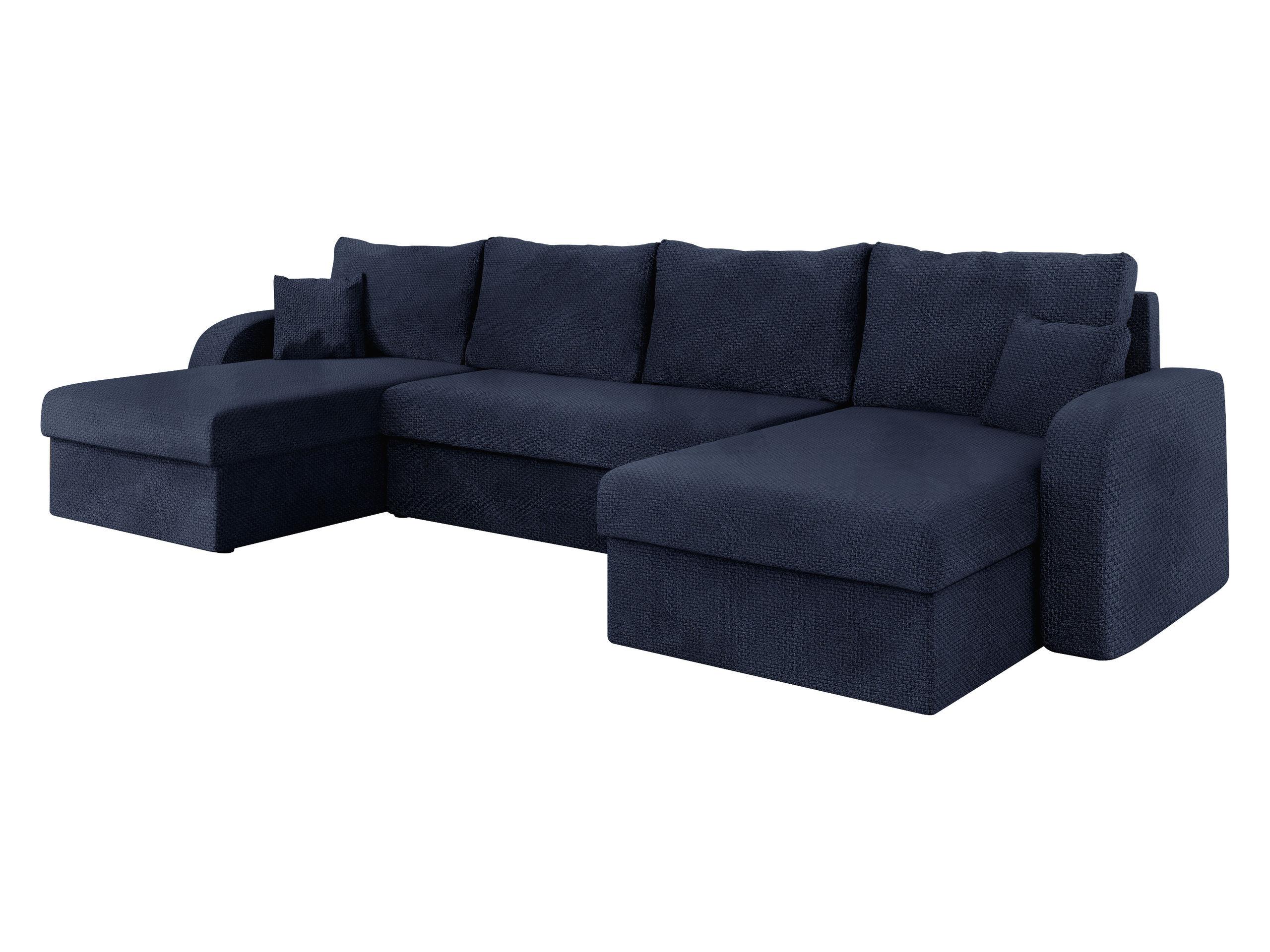 ECKSOFA Kris U Lux - Schwarz/Dunkelblau, Holz/Kunststoff (304/140cm) - MIRJAN24