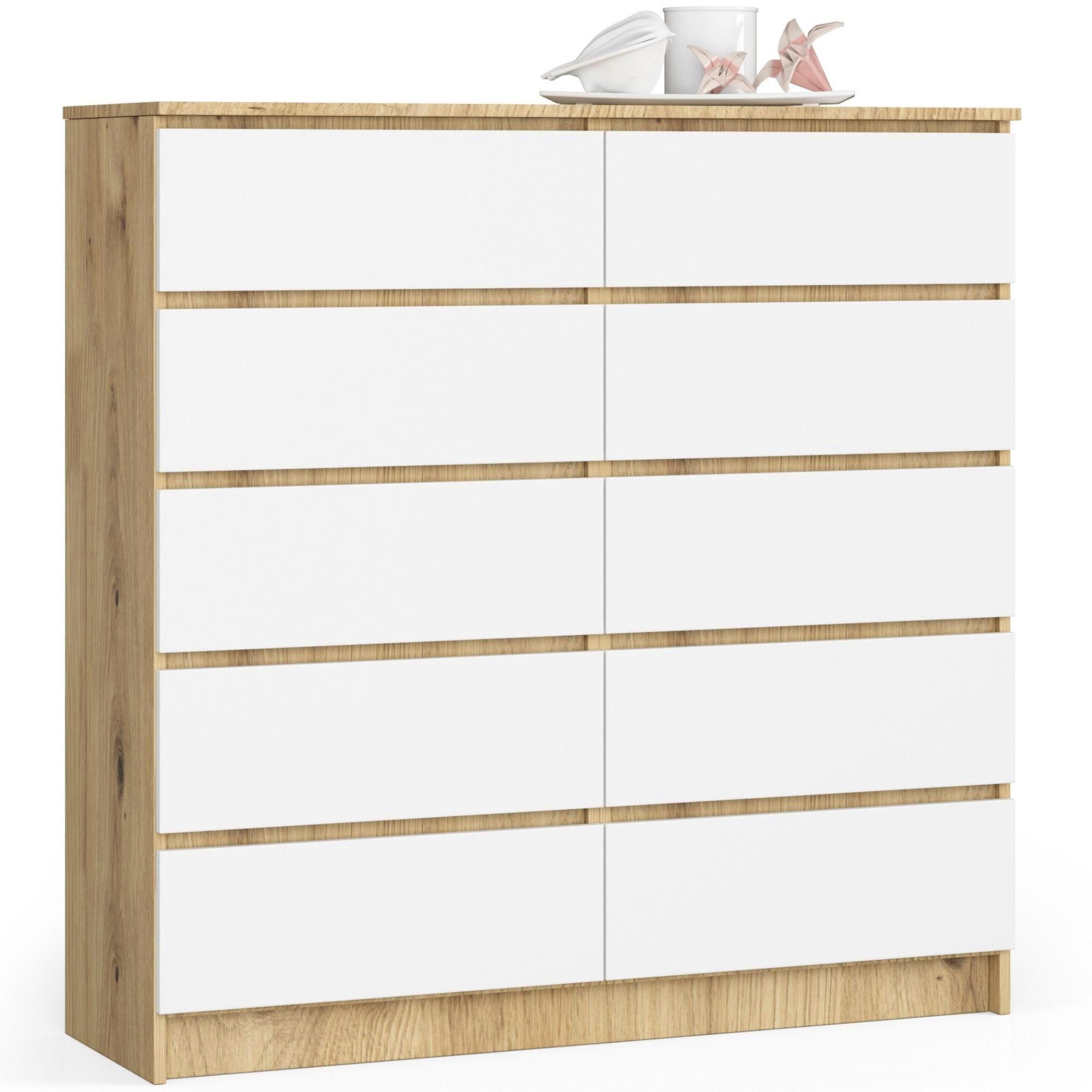 KOMMODE Eiche Artisan, Weiß 121/120/40 - Eiche Artisan/Weiß, Holzwerkstoff (120/121/40cm) - RAUMHIRSCH FURNITURE