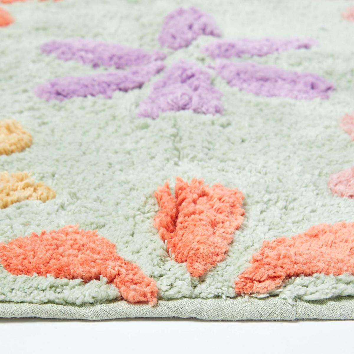 DUSCHVORLEGER Blumen 50/50 cm, Baumwolle - Multicolor, Textil (50/50cm) - Homescapes