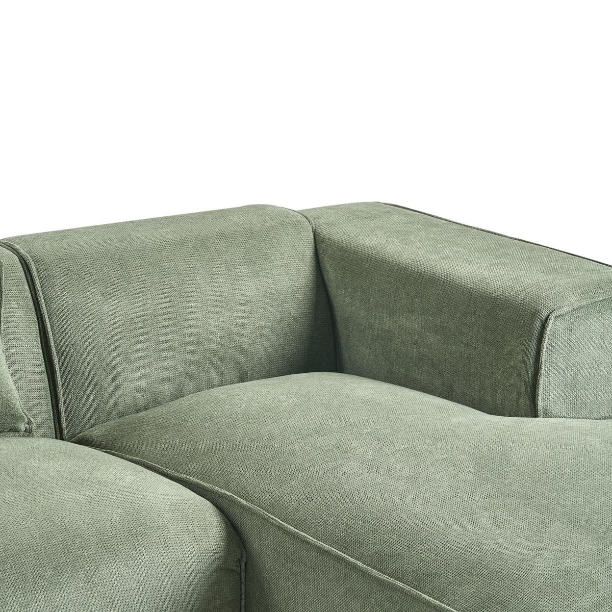 ECKSOFA 3-Sitzer Chenillegewebe Dunkelgrün linksseitig Dolva - Schwarz/Grün, Textil (294/170cm) - Beliani