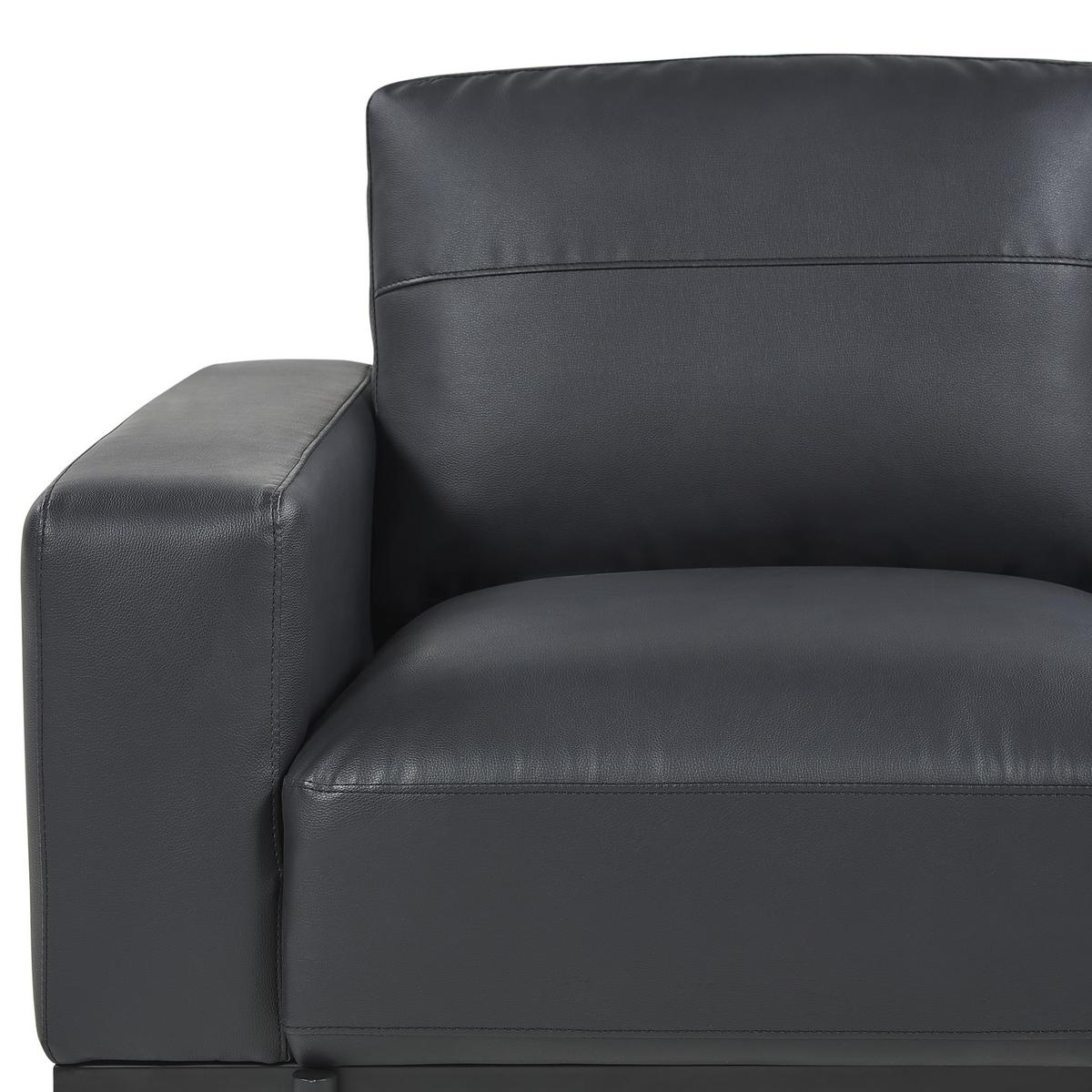 2-SITZER-SOFA Kunstleder schwarz Sovik - Schwarz, Kunststoff/Textil (156/72/87cm) - Beliani