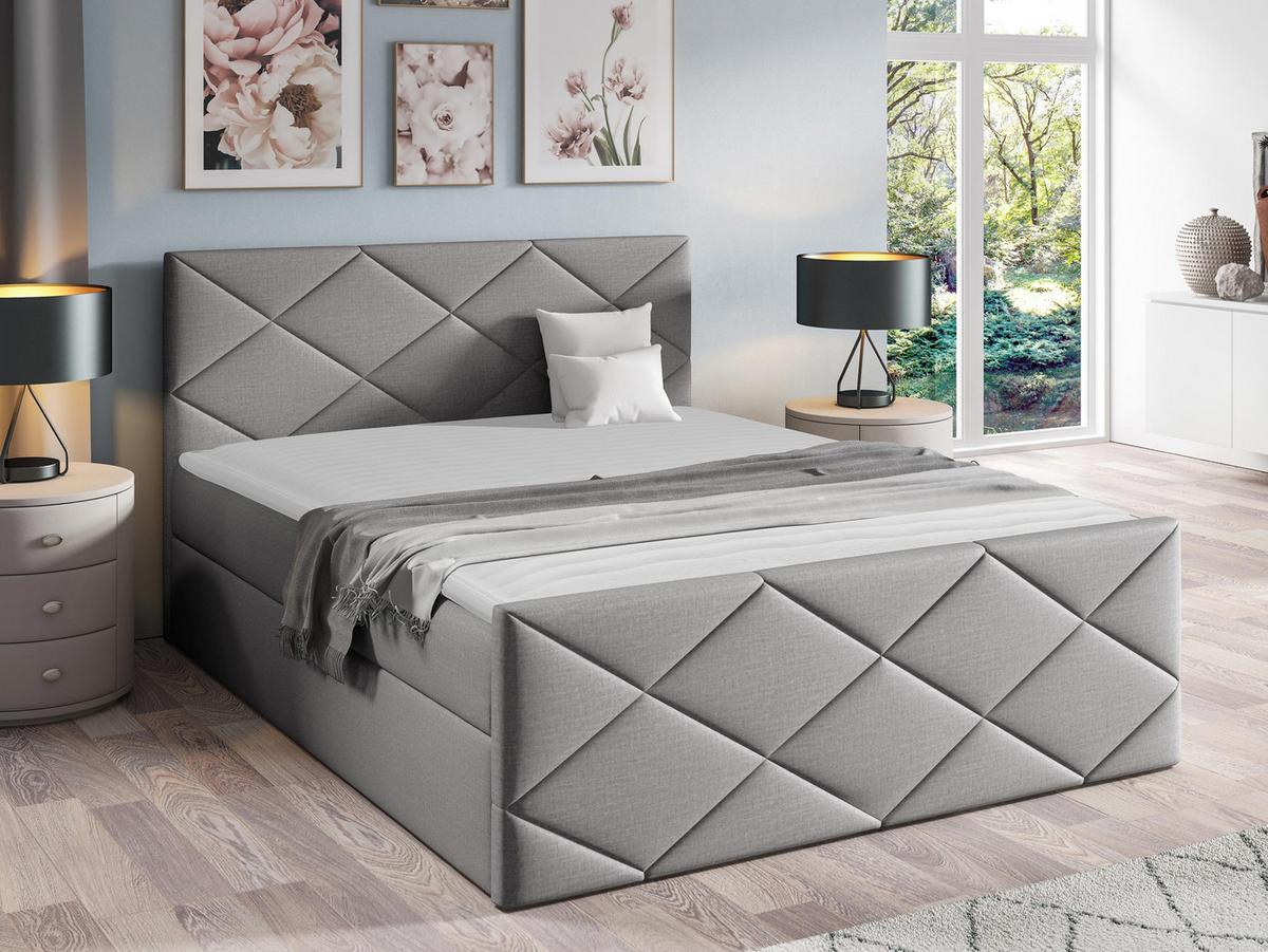 BOXBETT Herkules - H3 - Silberfarben, Holz (160/200cm) - MIRJAN24