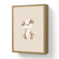 WANDLEUCHTE MIT AKKU Hund - Gefleckt - Braun 30x40 cm - Beige, Holzwerkstoff (30/40/8cm) - OnlyWow