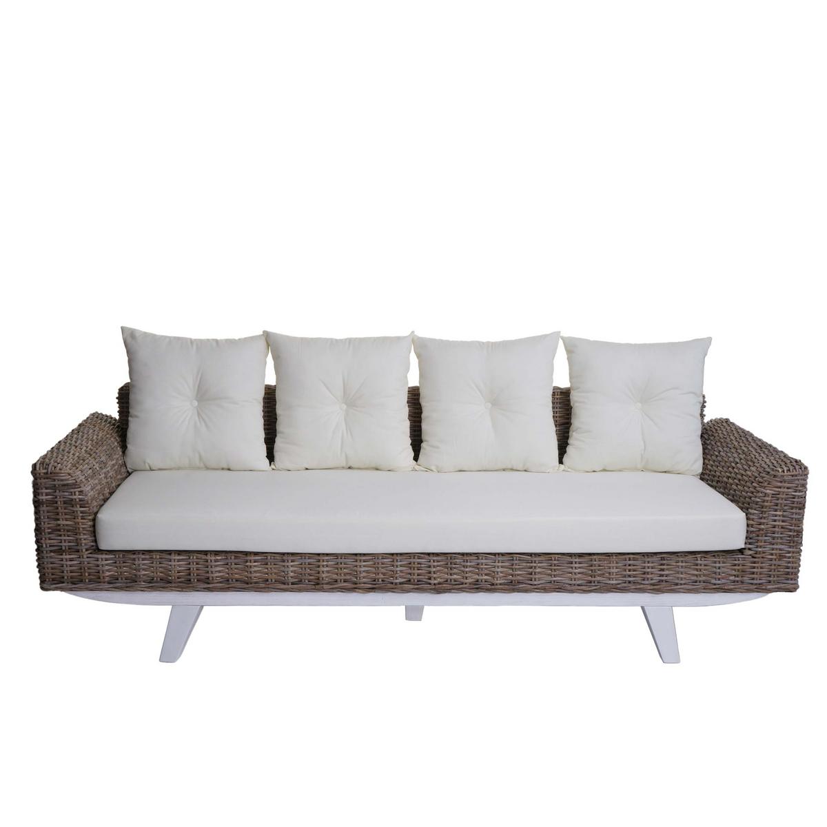 SOFA Cremeweiß - Creme/Weiß, Holz (209/85/78cm) - MCW