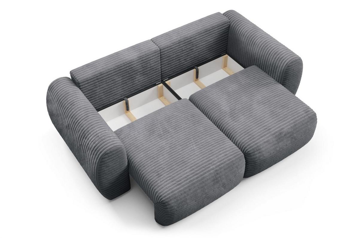 SCHLAFSOFA Simone - Anthrazit, Holzwerkstoff/Textil (266/95/110cm) - Fun Möbel