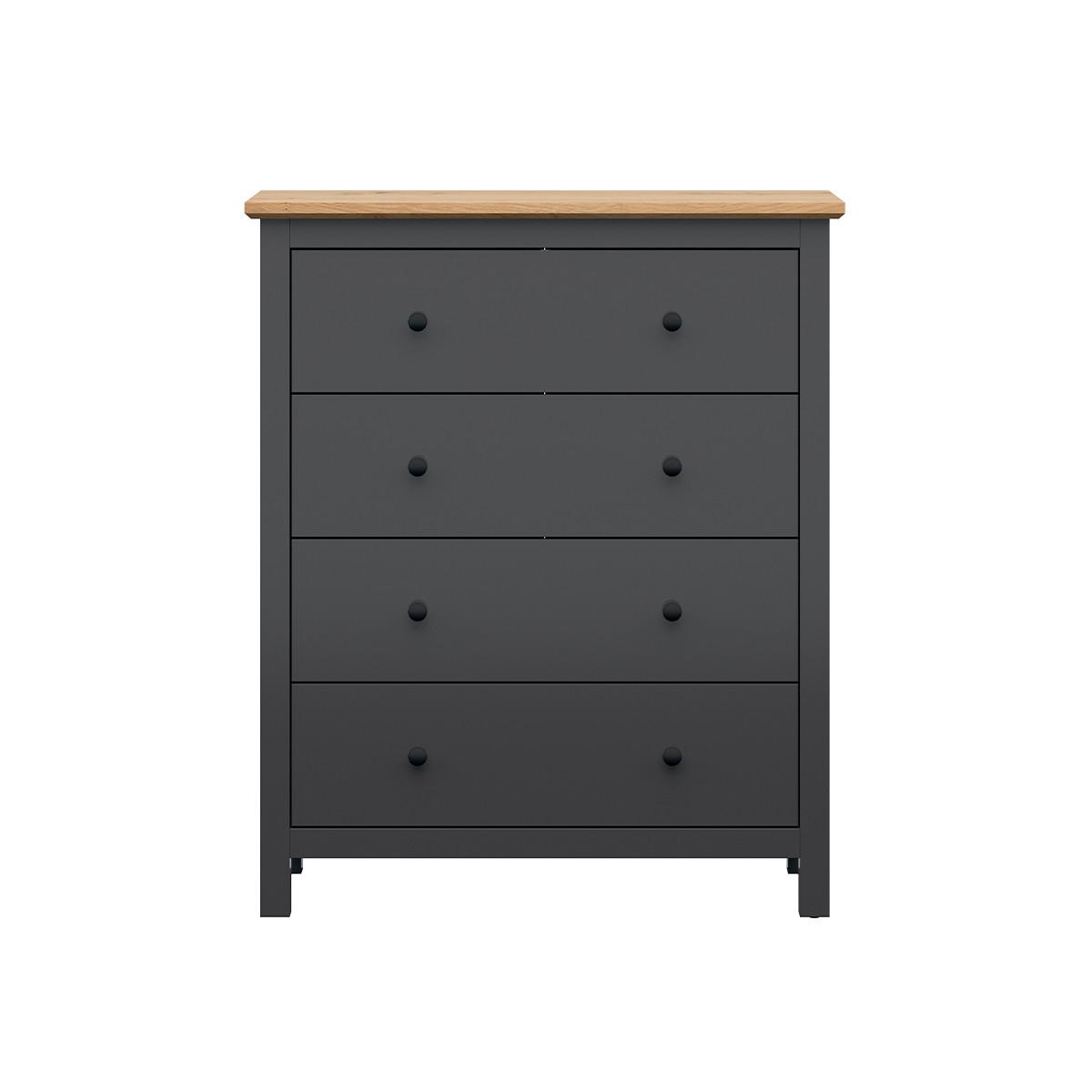 KOMMODE Duck Anthrazitgrau und Holz - Grau, Holzwerkstoff (101/120/44cm) - Petits-meubles