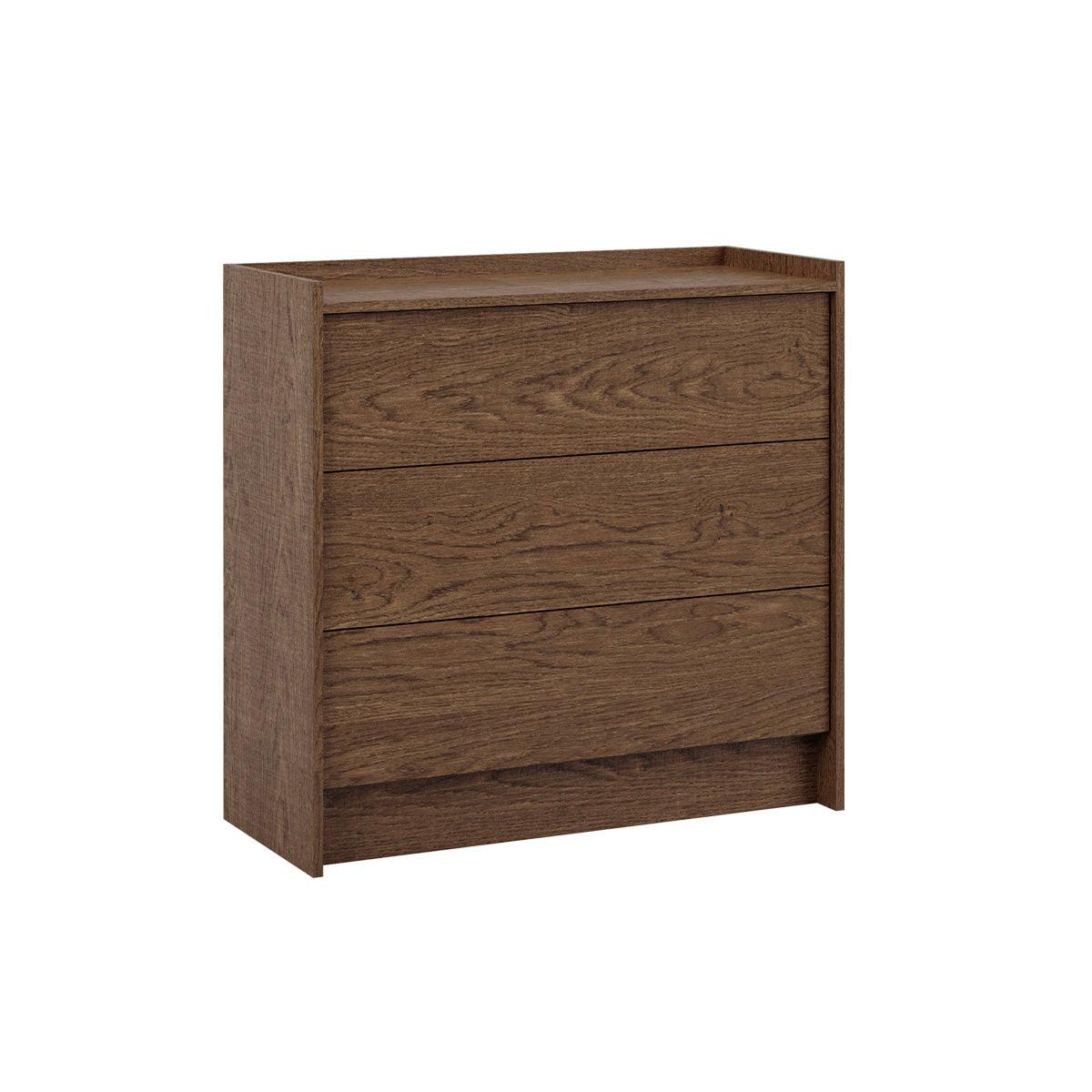 KOMMODE Japandi Dunkles Holz - Braun, Holzwerkstoff (93/90/38cm) - Petits-meubles