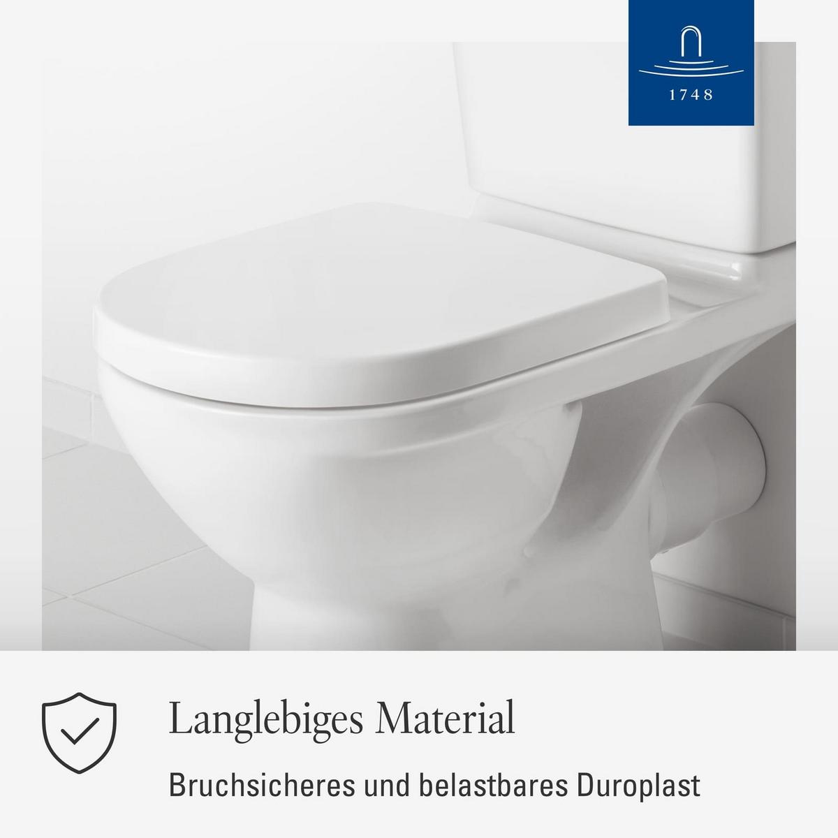 WC-SITZ O.novo weiß 423 x 368 x 51 mm - Weiß, Kunststoff (36.8/5.1/42.3cm) - Villeroy & Boch