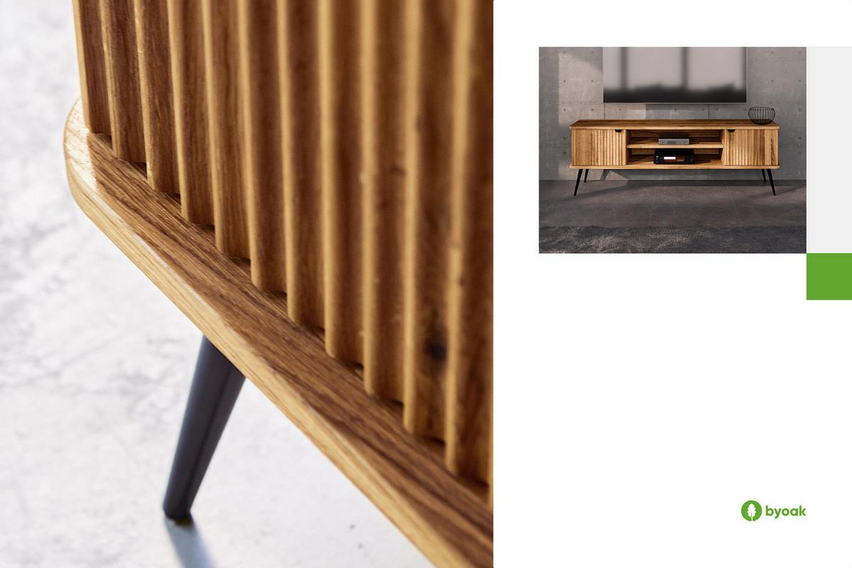 TV-STÄNDER LINA Wildeiche - Wildeiche, Holz (180/57/46cm) - byoak