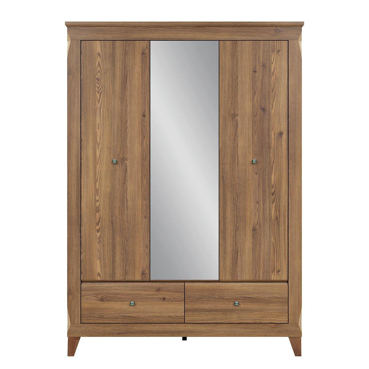 SCHRANK 3 Türen Raya Holz - Braun, Holzwerkstoff (144/202/63cm) - Petits-meubles