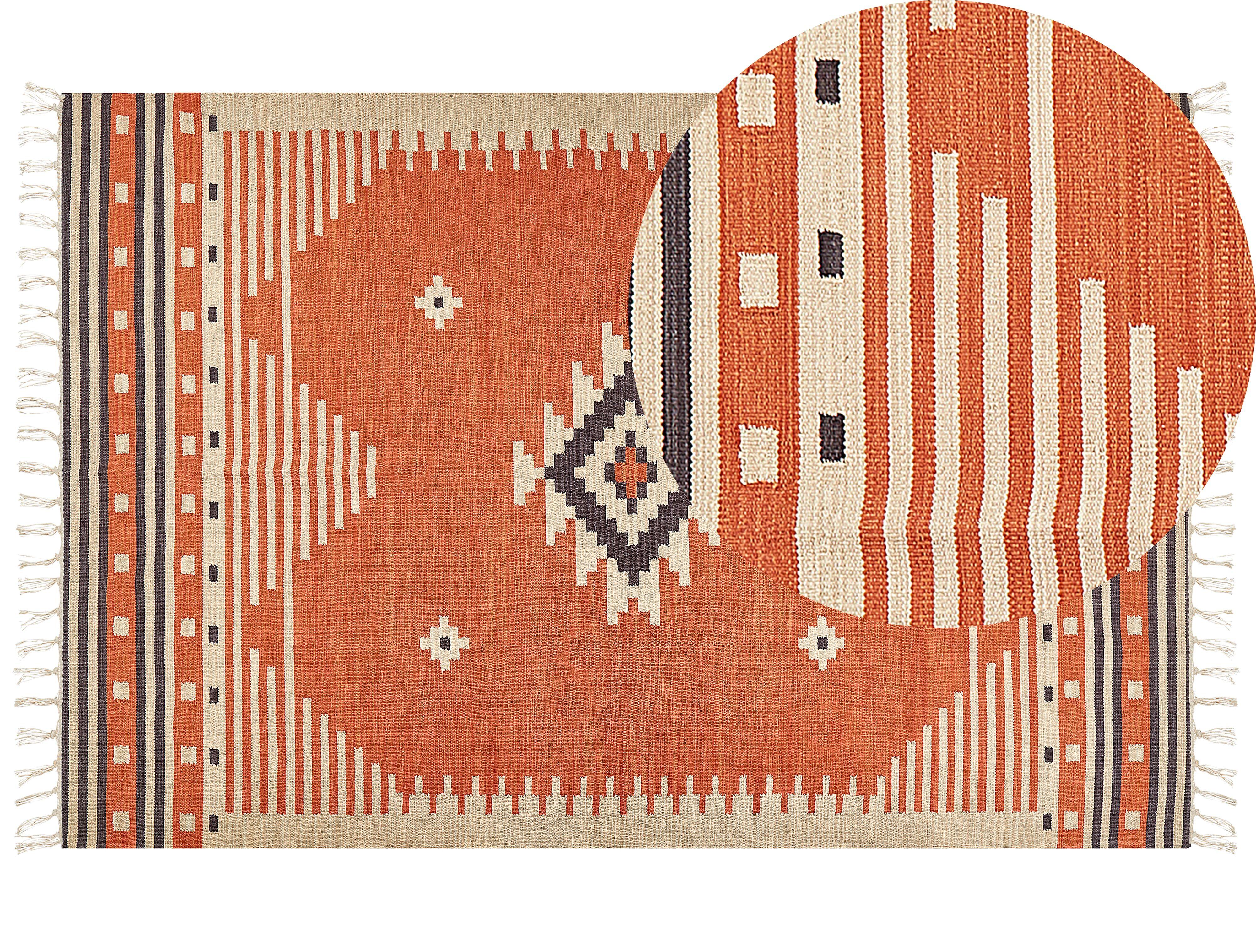 KELIM-TEPPICH Gavar 300/200 cm - Orange, Textil (200/300cm) - Beliani