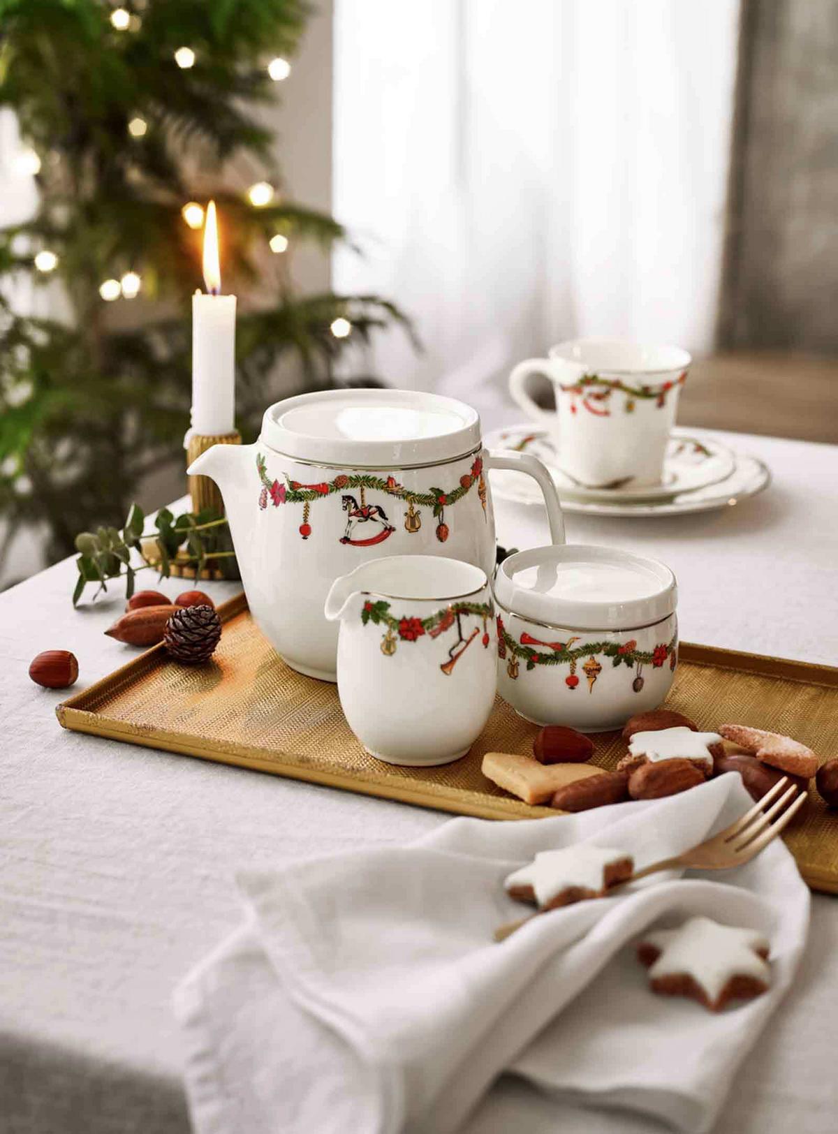 GESCHIRR-SET Nora Christmas bunt 3-tlg. - Multicolor, Keramik (22.3/12.4/22.3cm) - Hutschenreuther