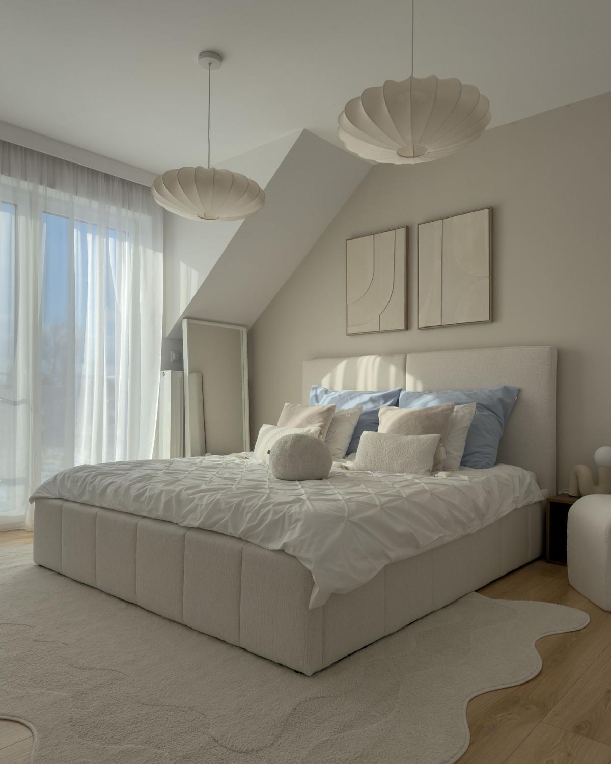 BETT mit Stauraum 180/200 cm Stoff Cremeweiß Castelnavet - Creme, Textil (180/200cm) - Beliani
