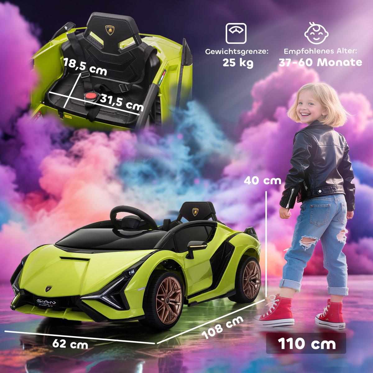 KINDERFAHRZEUG SUV-Auto-Spielzeug mit Fernbedienung Musik Grün - Grün, Metall (108/62/40cm) - HOMCOM