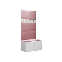 GARDEROBEN-SET Orion IV - Weiß/Rosa, Holzwerkstoff/Kunststoff (84/186/46cm) - MIRJAN24