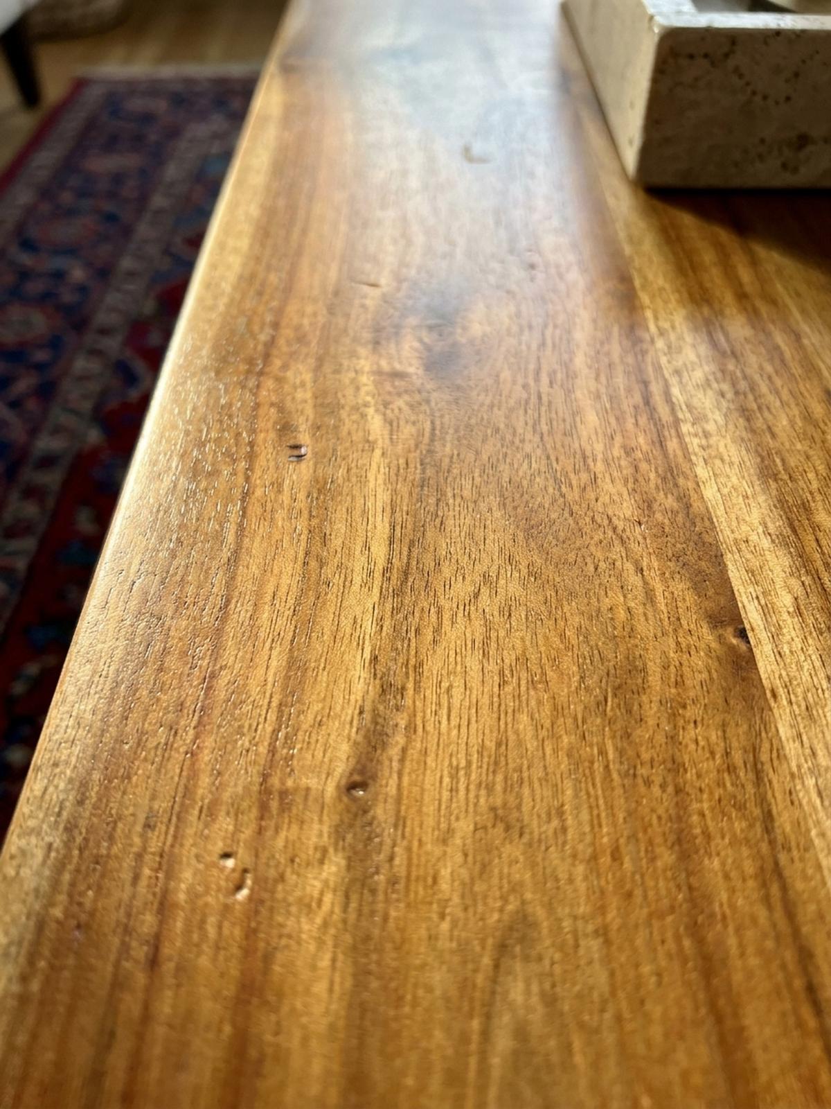 SCHREIBTISCH Massivholz Baumkante Chromgestell Handarbeit TARN, Goldbraun-Chrom 160x80x76 cm - Chromfarben/Braun, Holz/Metall (80/160/76cm) - KADIMA DESIGN