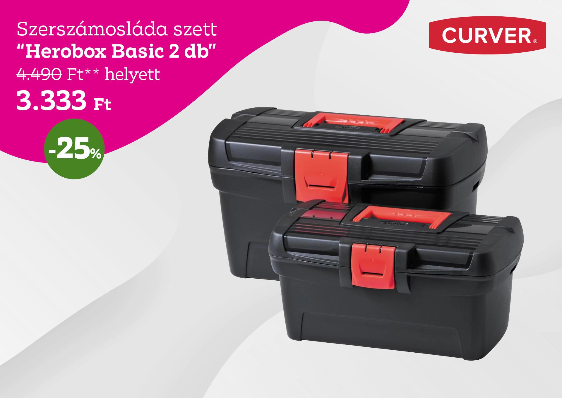 Szerszámosláda szett HEROBOX BASIC 2db 4490 Forint helyett 3333 Forint, kedvezmény mértéke 25%