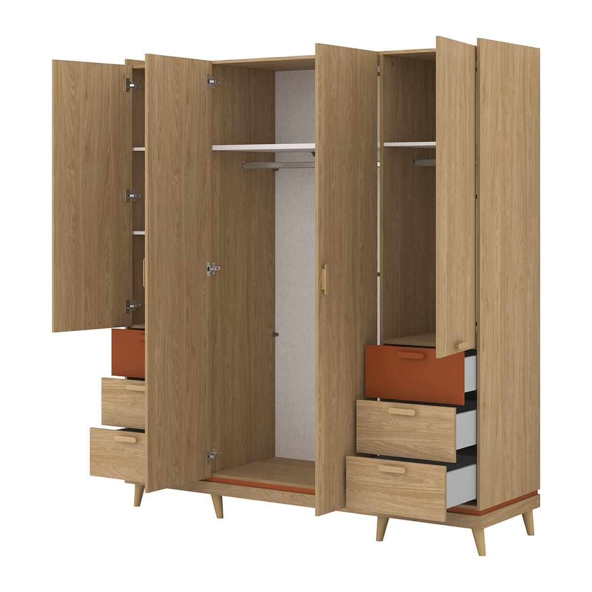 SCHRANK 4 Türen Sandy Holz - Braun, Holzwerkstoff (190/214.5/57.4cm) - Petits-meubles