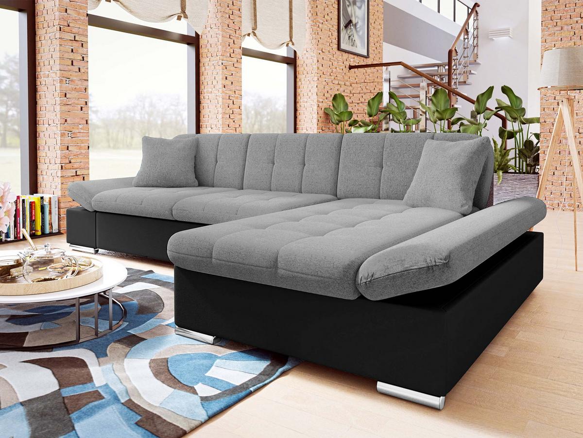 ECKSOFA Montana, Seite: Rechts - Schwarz/Grau, Holz/Textil (278/161cm) - MIRJAN24
