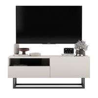 TV-SCHRANK Enjoy Kaschmir matt mit Metallrahmen Schublade 120 cm - Kaschmir/Schwarz, Holzwerkstoff/Metall (120/46/35cm) - Meble Lindner