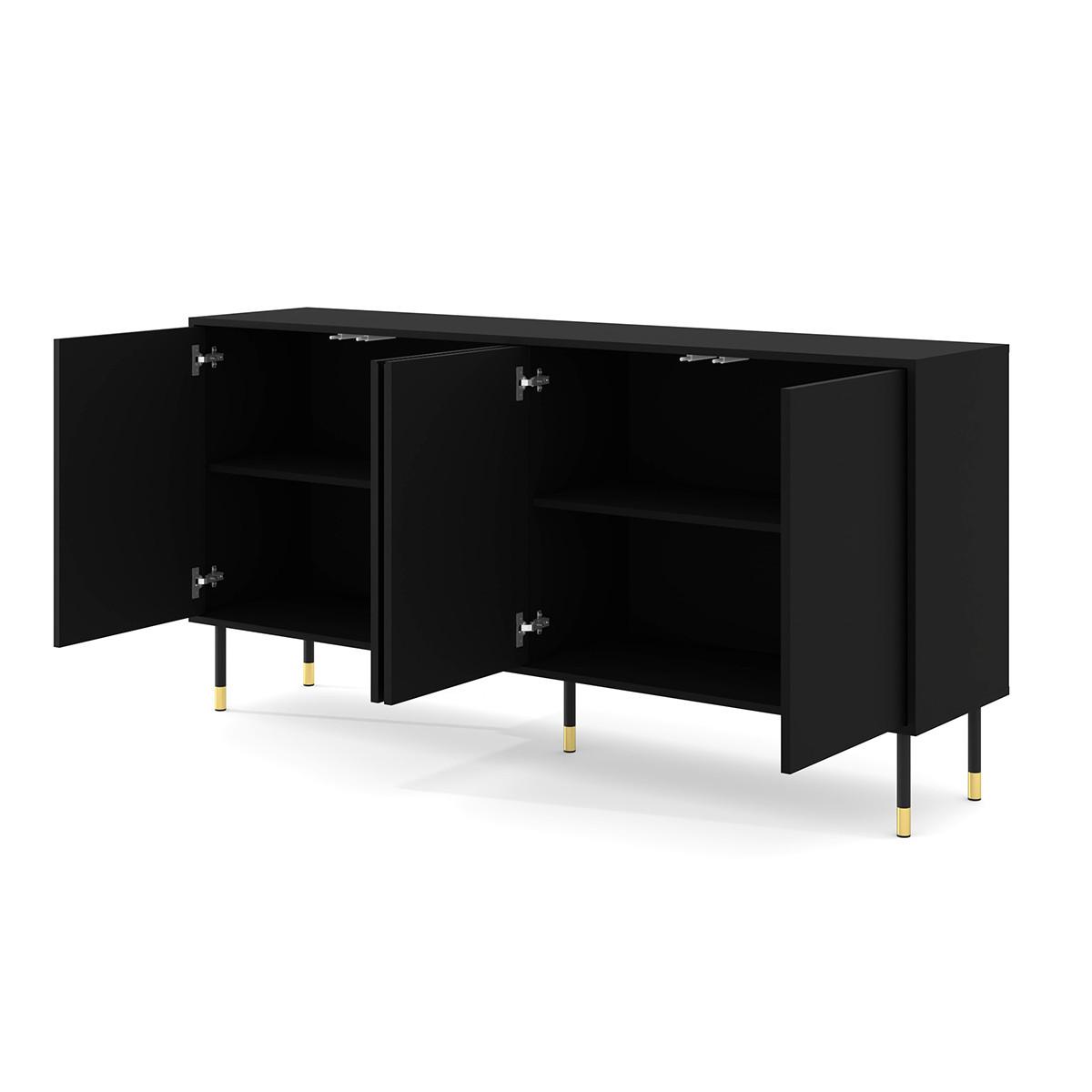 SIDEBOARD Aglaé Schwarz - Schwarz, Holzwerkstoff (180/88/40cm) - Petits-meubles
